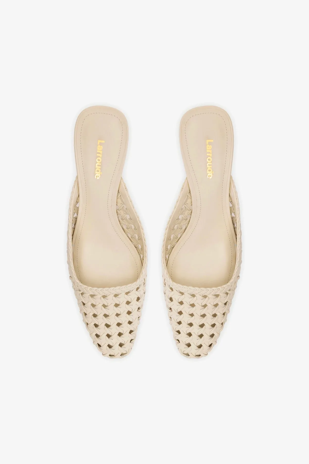Amal Macrame Mule In Ivory Leather