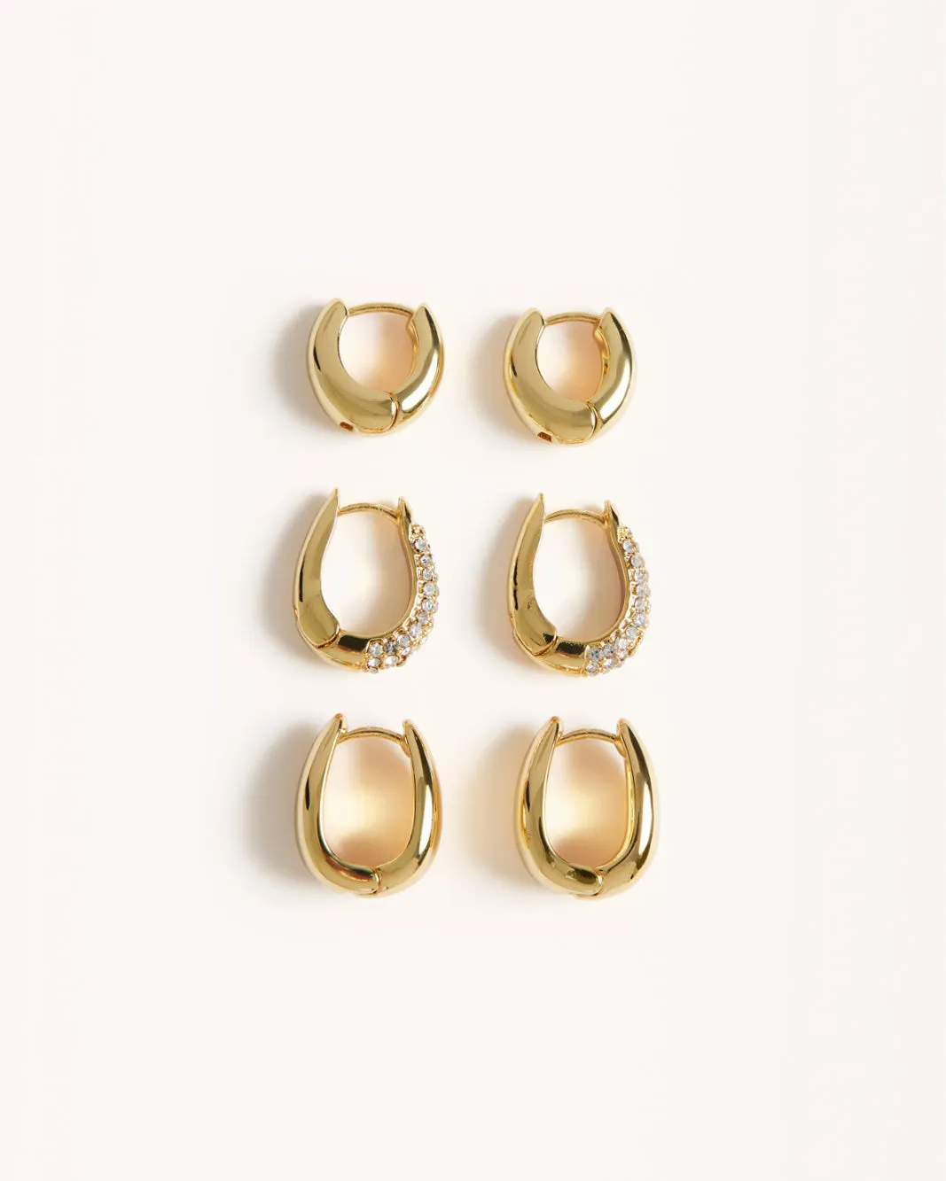 ANDIE 3 PACK EARRINGS - GOLD PLATED 18K