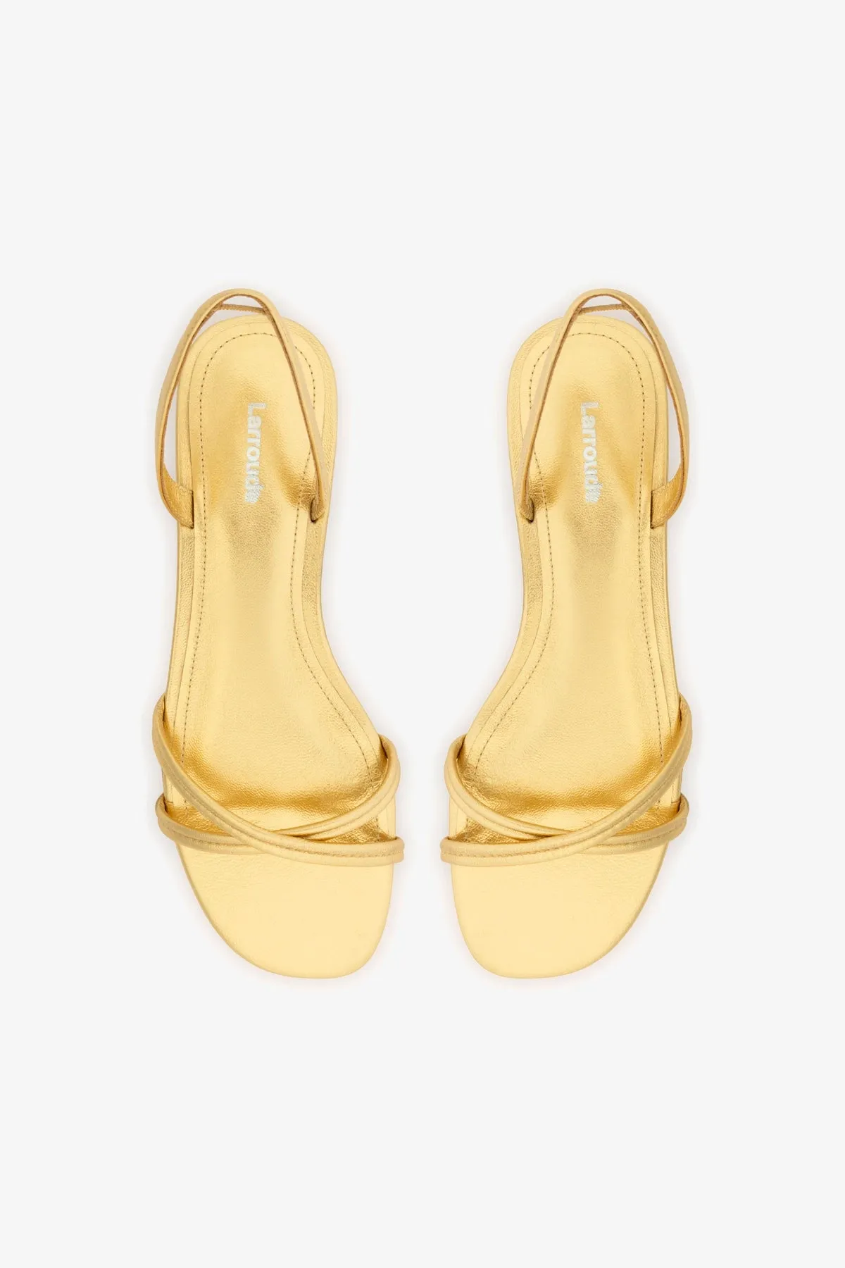 Annie Flat In Gold Metallic Leather