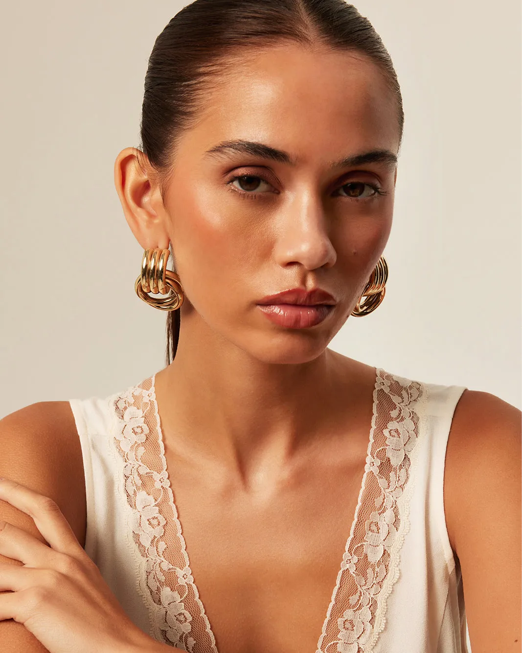 ANTHE LARGE EARRINGS - GOLD