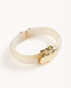 ARIAH BANGLE - CREAM-GOLD PLATED 18K
