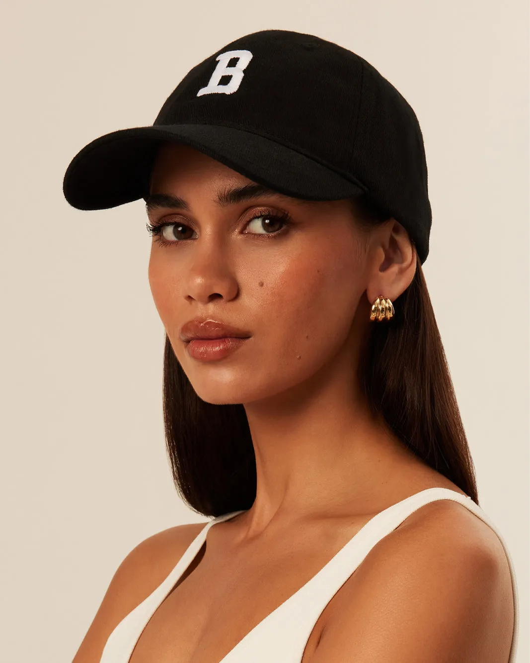 B BASEBALL CAP - BLACK