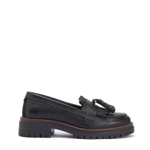 BestSelling Barbour Womens Dolores Tassel Trim Loafer Black  Limited Stock!