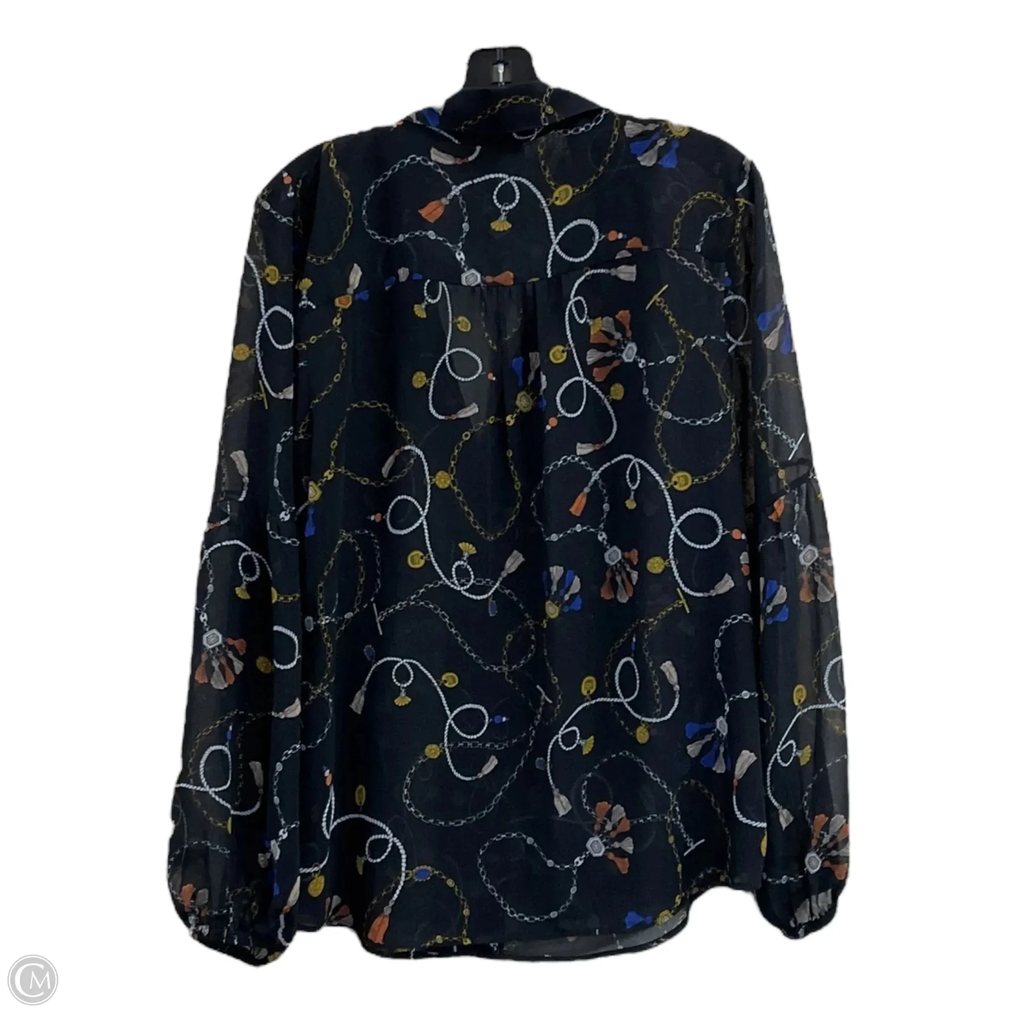 Blouse Long Sleeve By Cabi In Black, Size: L