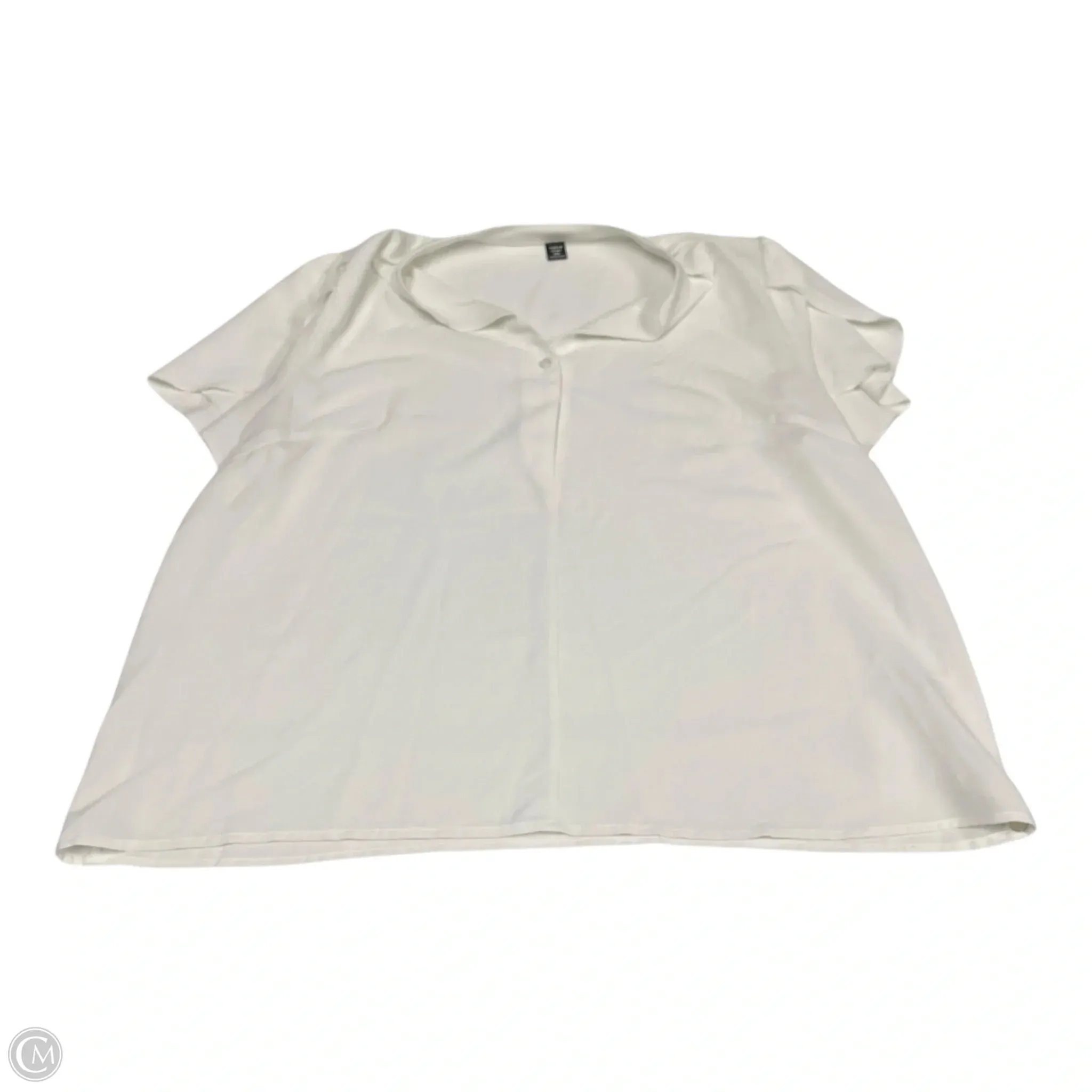 Blouse Short Sleeve By Shein In White, Size: 2x