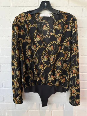 Bodysuit By Astr The Label In Black & Gold, Size: L