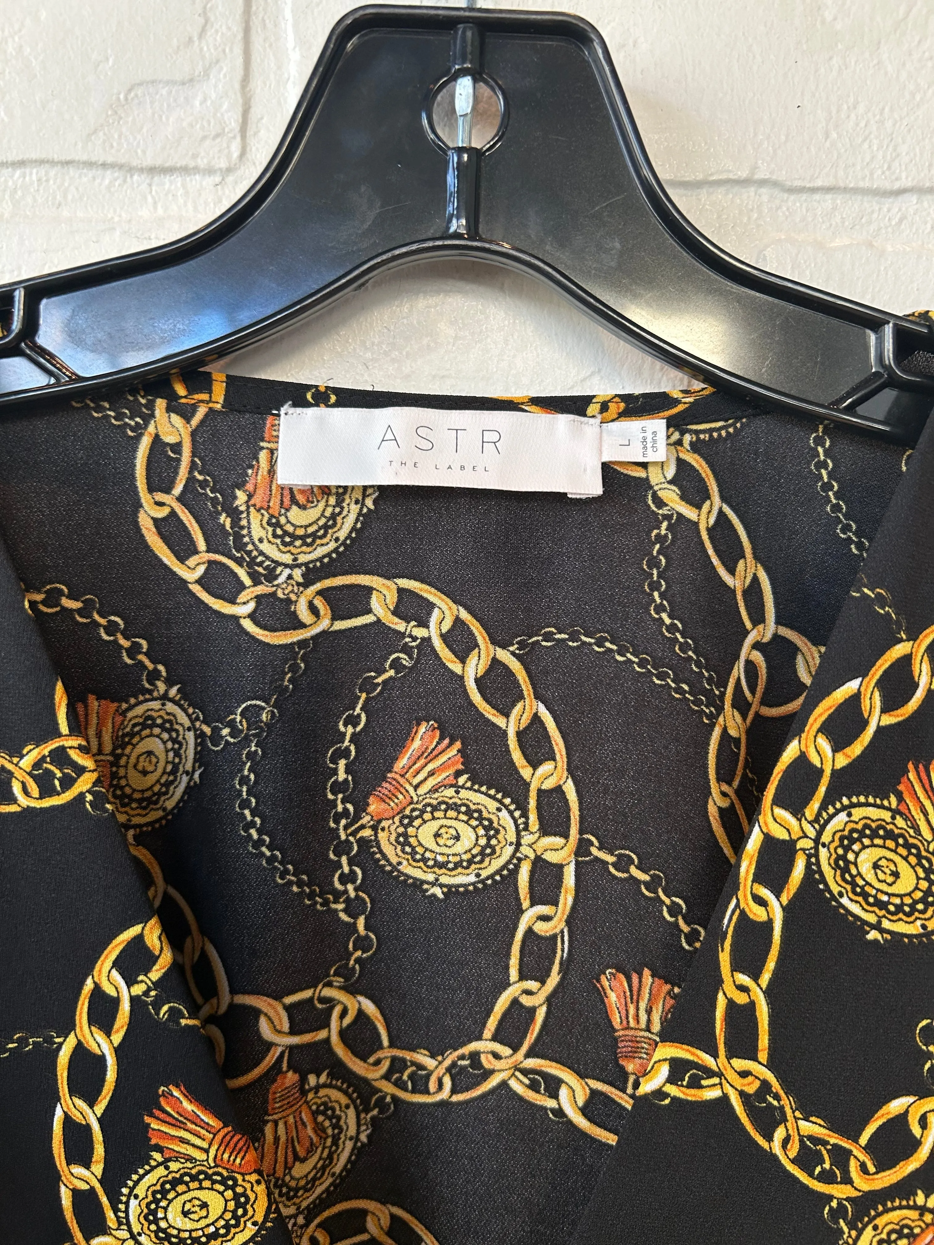 Bodysuit By Astr The Label In Black & Gold, Size: L