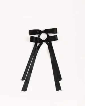 BOW HAIR CLIP 2 PACK - BLACK