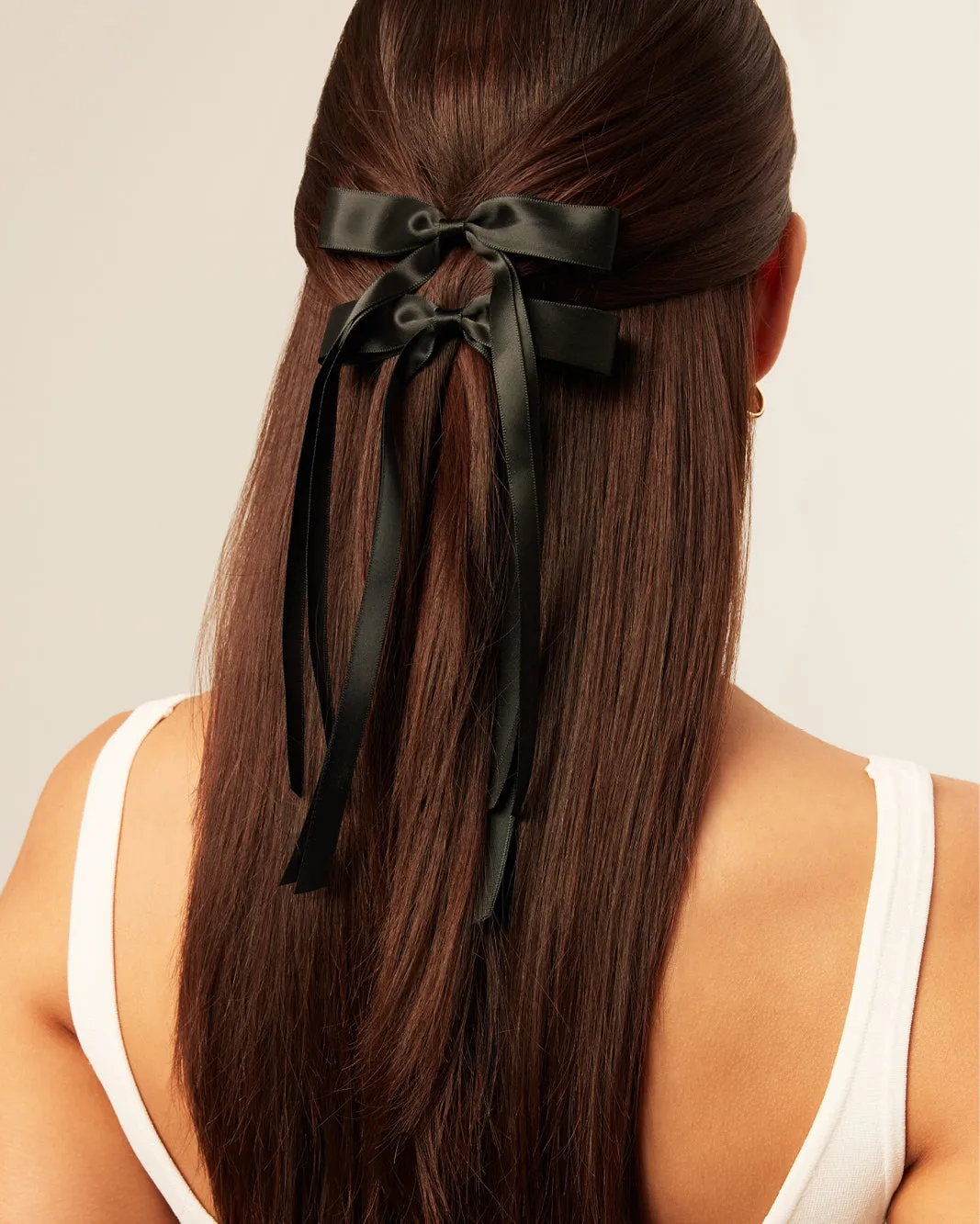 BOW HAIR CLIP 2 PACK - BLACK
