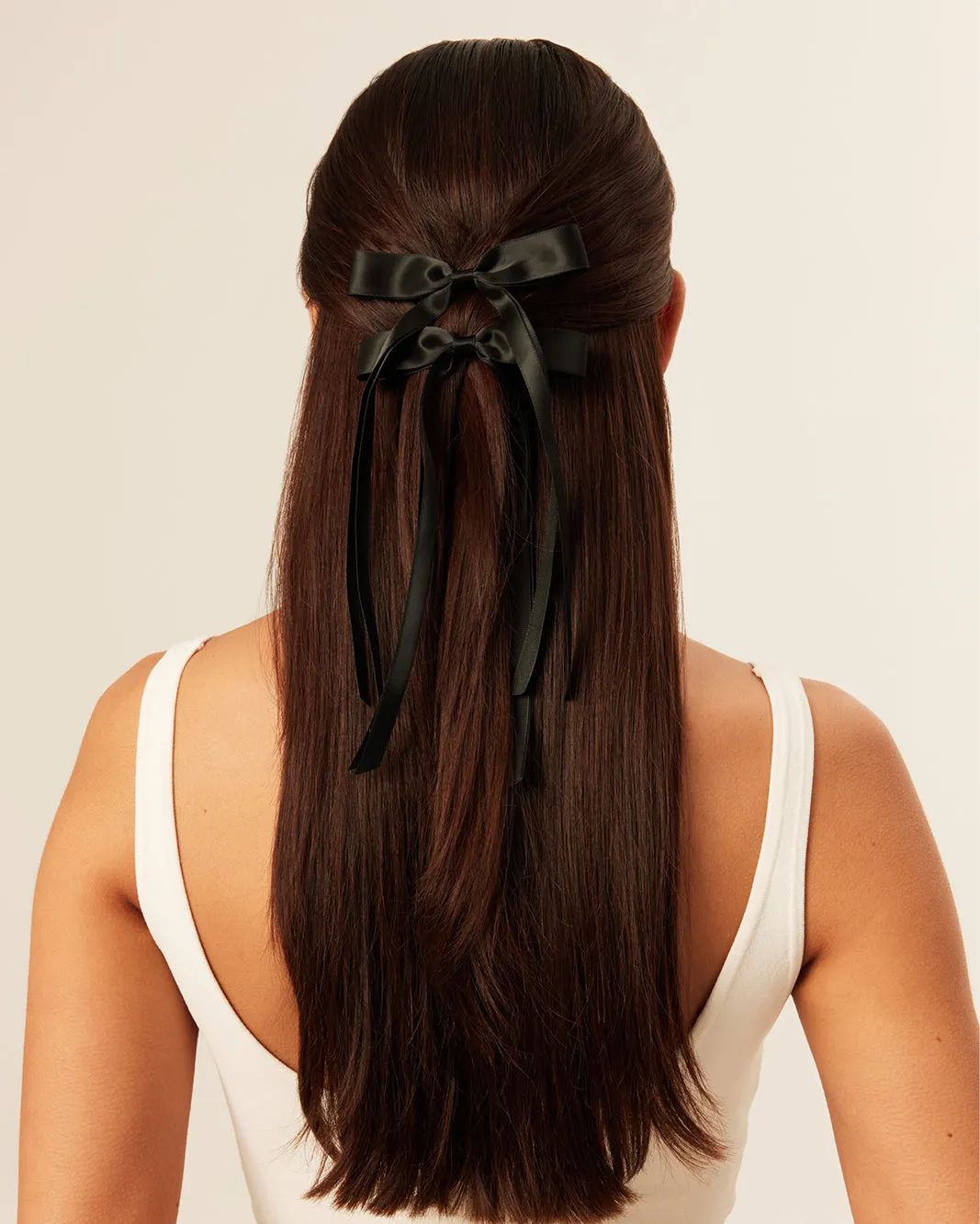 BOW HAIR CLIP 2 PACK - BLACK