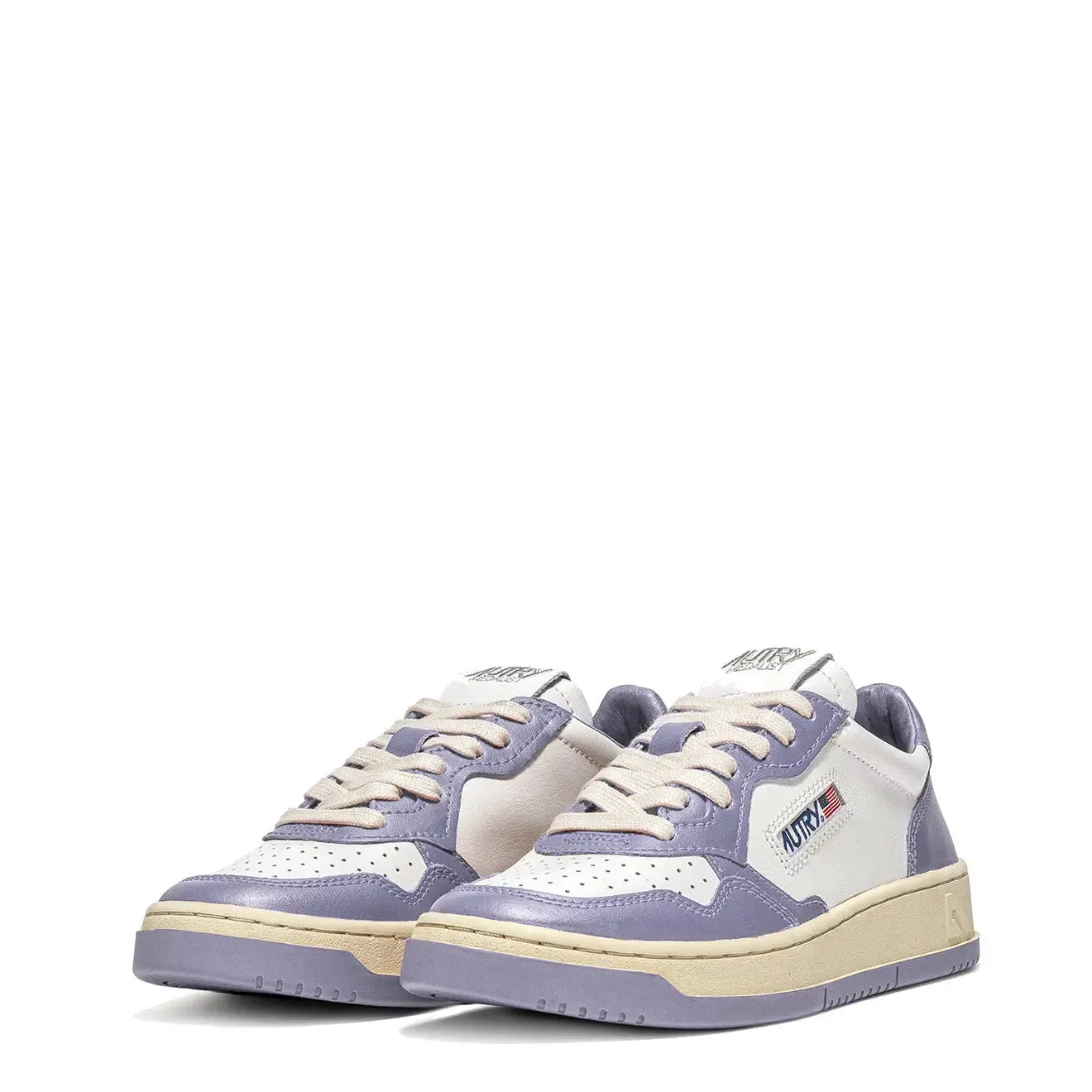 Clearance Price Autry Womens Medalist Low Trainers White / Lavender  Going Fast!