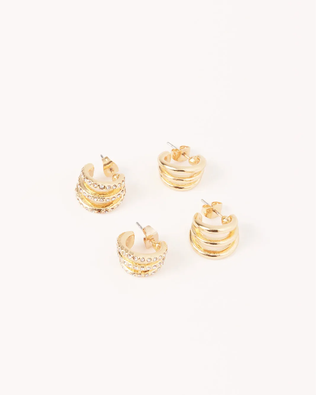 DAISY EARRINGS 2 PACK - GOLD PLATED 18K