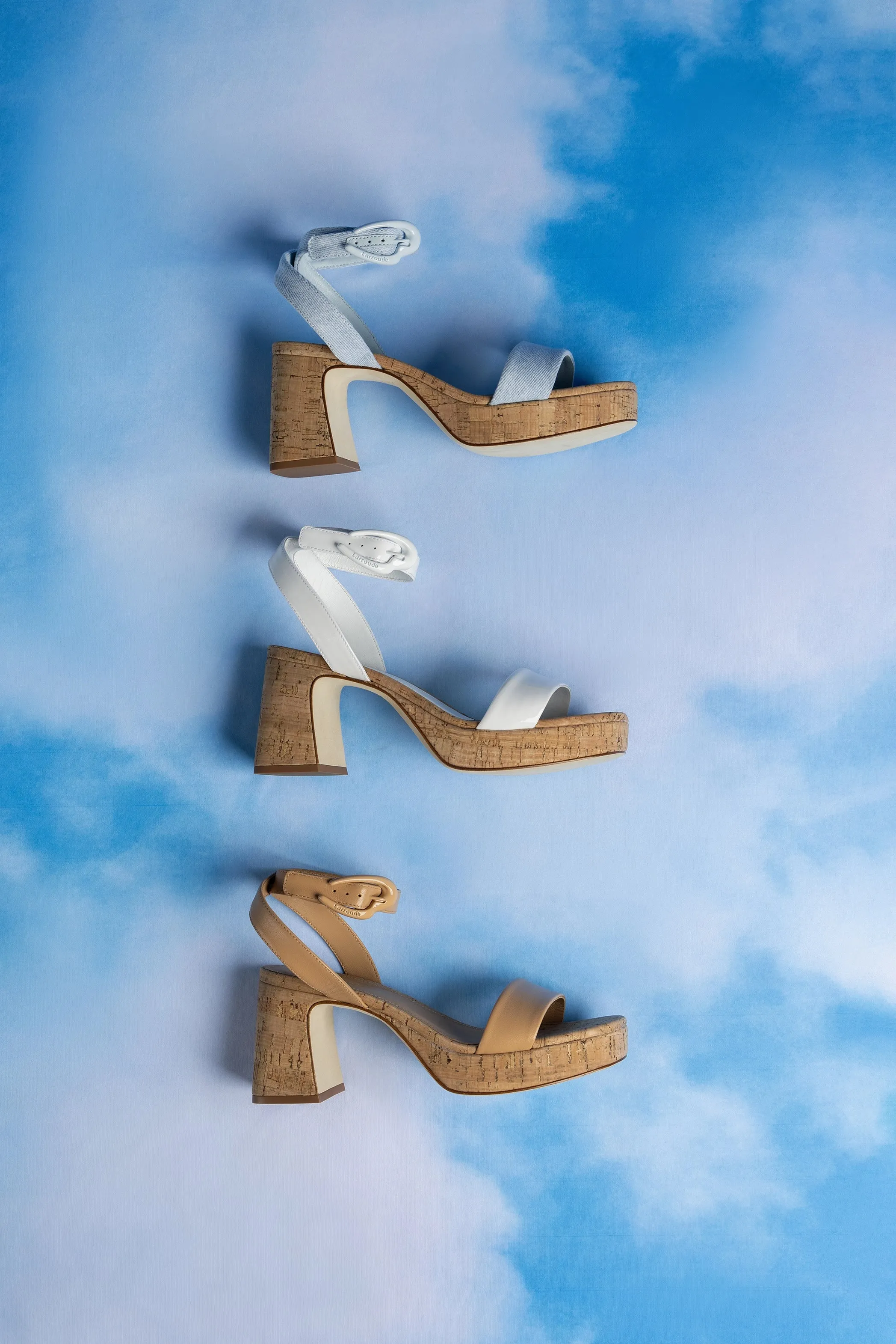 Dolly Verona Low Sandal In Maya Denim and Natural Cork