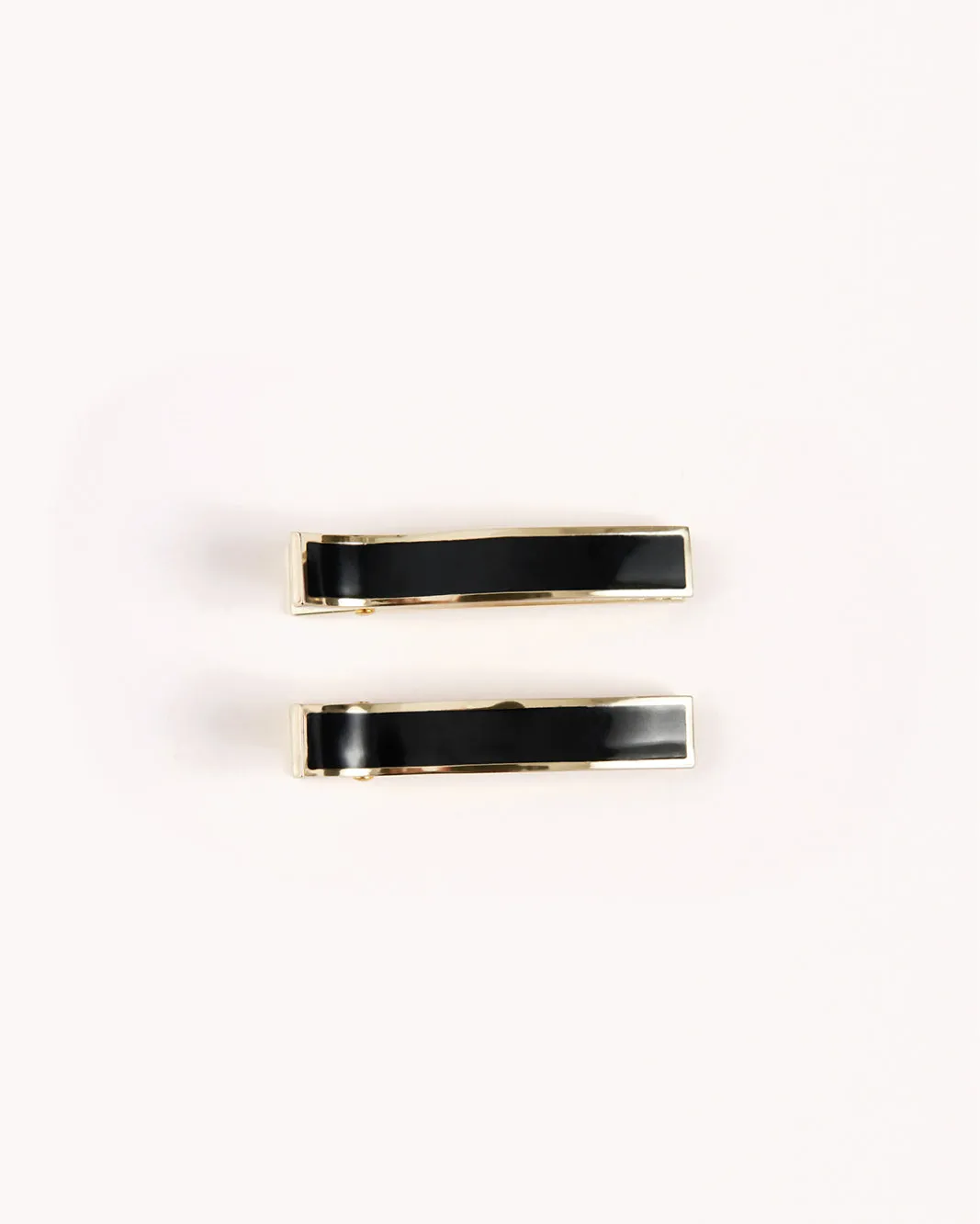 ENAMEL HAIR CLIP - BLACK