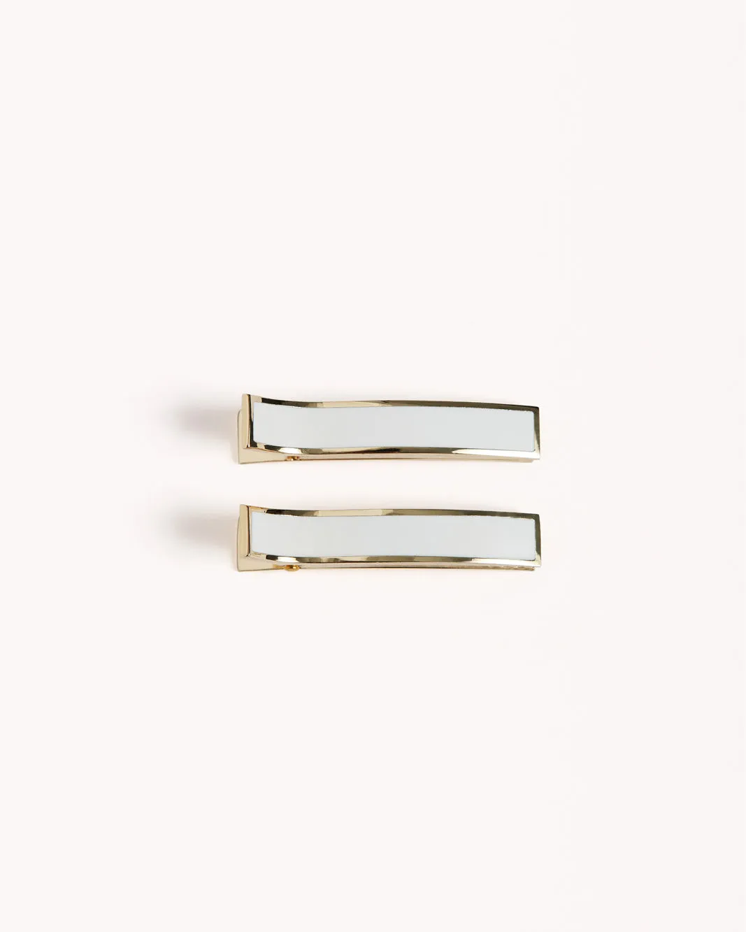 ENAMEL HAIR CLIP - WHITE