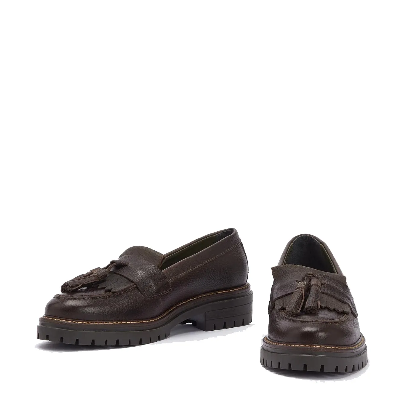 Flash Sale Barbour Womens Dolores Tassel Trim Loafer Dark Brown  Going Fast!