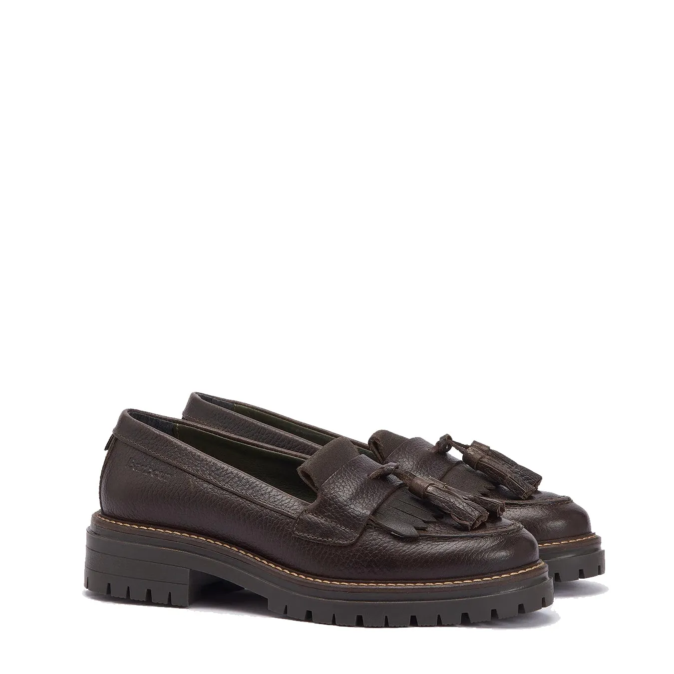 Flash Sale Barbour Womens Dolores Tassel Trim Loafer Dark Brown  Going Fast!
