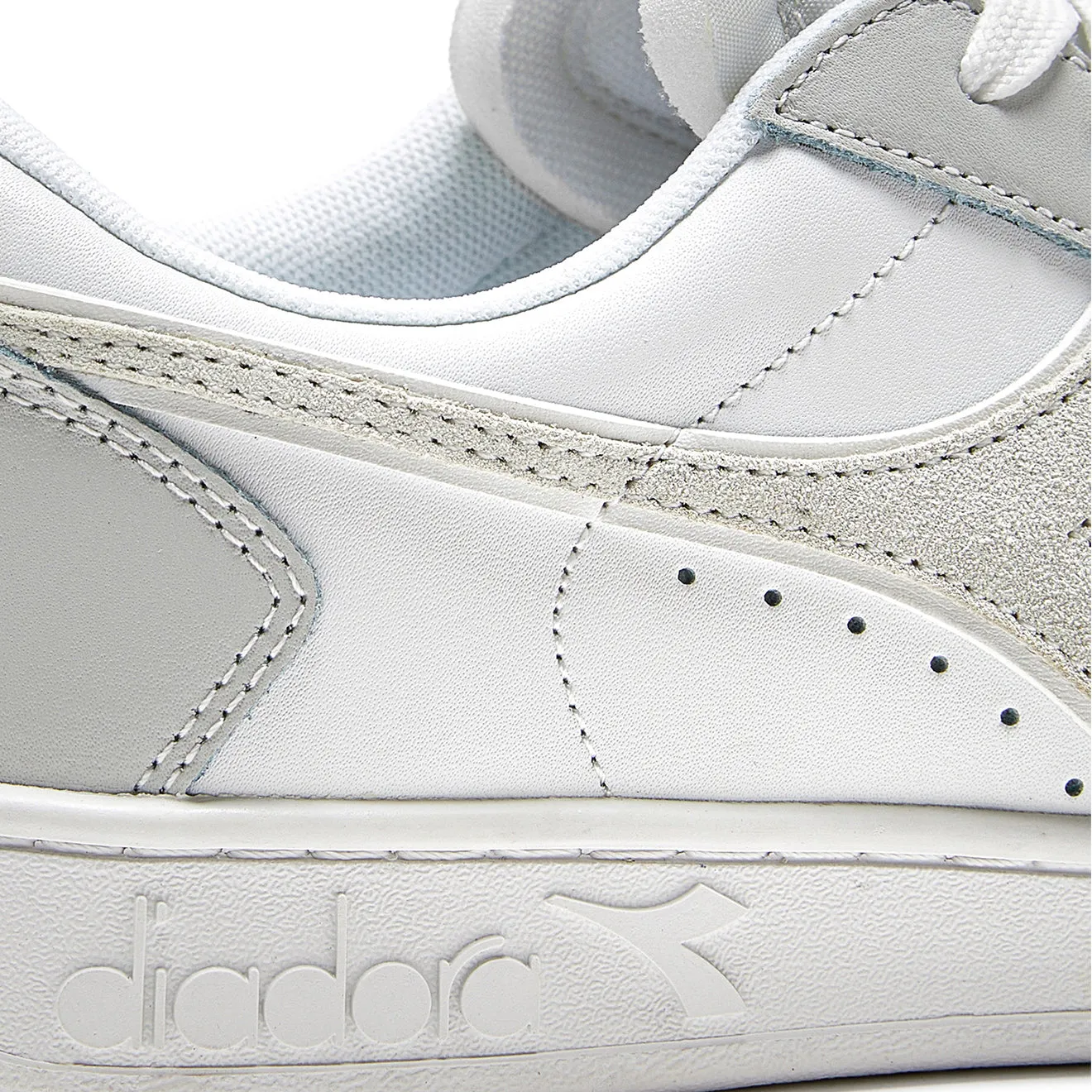 Flash Sale Diadora Womens Magic Basket Low Leather Trainer Dawn Blue / White  Limited Release!