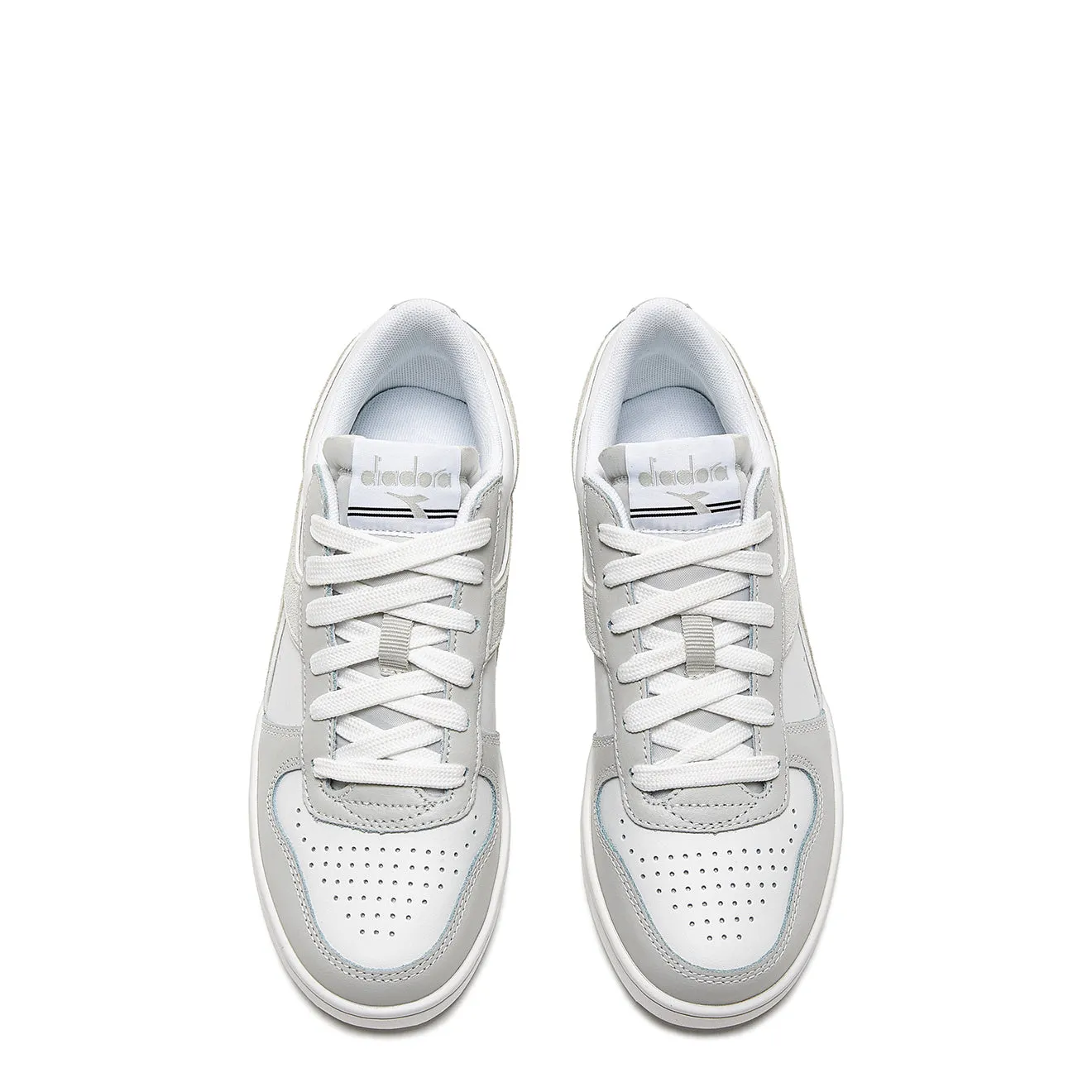 Flash Sale Diadora Womens Magic Basket Low Leather Trainer Dawn Blue / White  Limited Release!