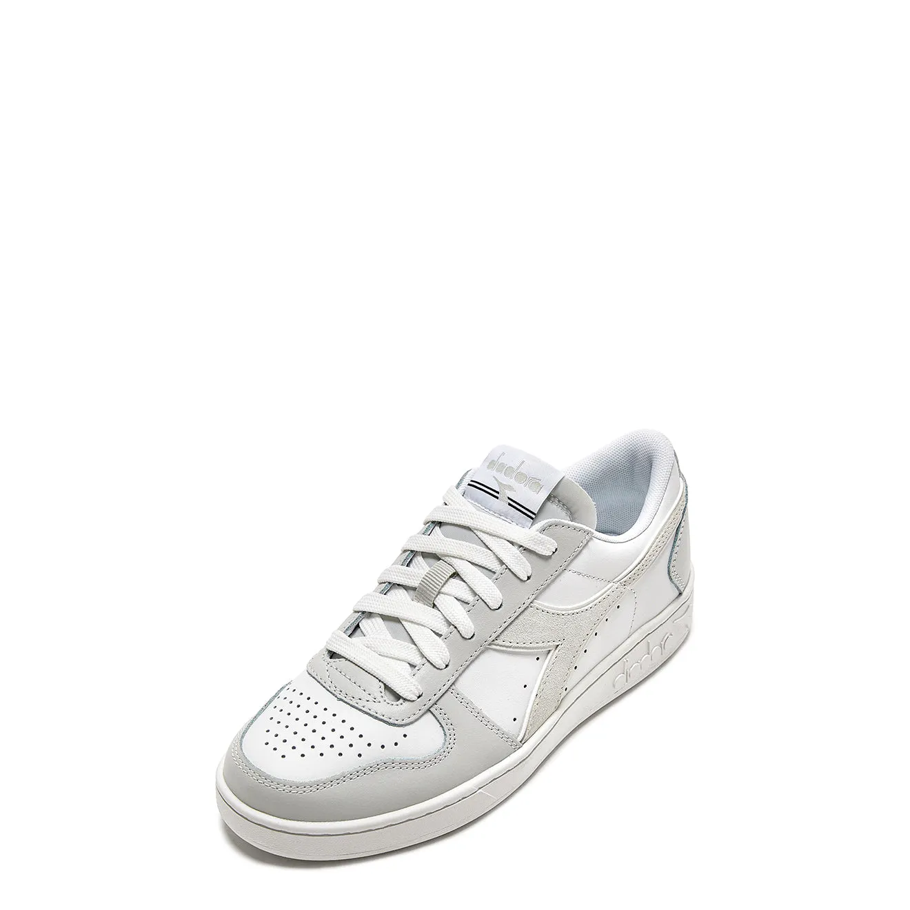 Flash Sale Diadora Womens Magic Basket Low Leather Trainer Dawn Blue / White  Limited Release!