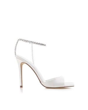 GWENDOLYN - WHITE SATIN-DIAMANTE
