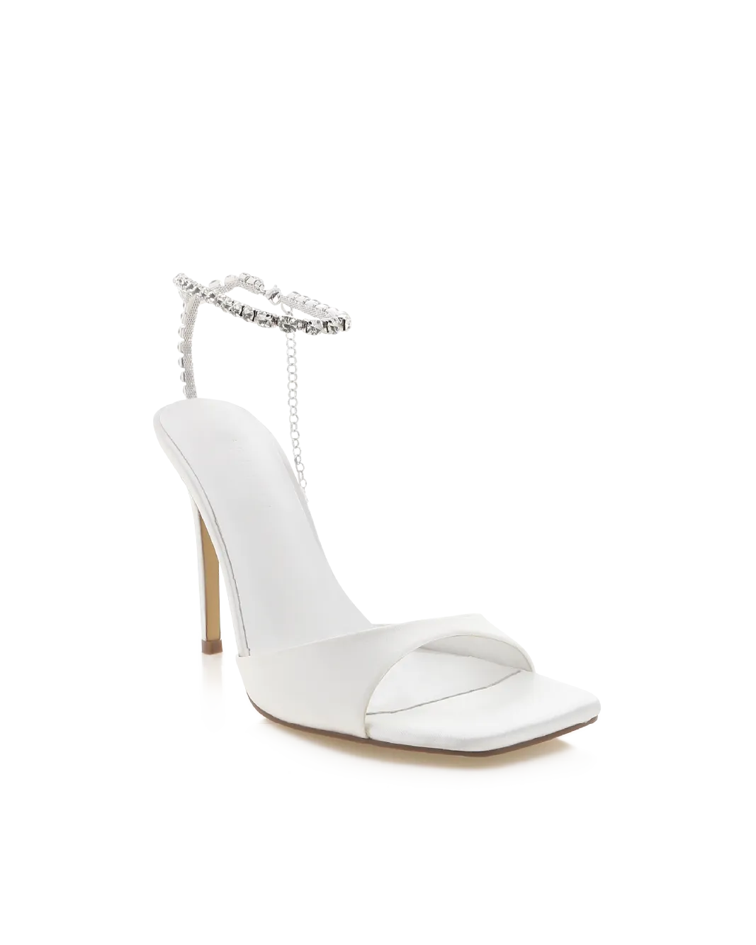 GWENDOLYN - WHITE SATIN-DIAMANTE