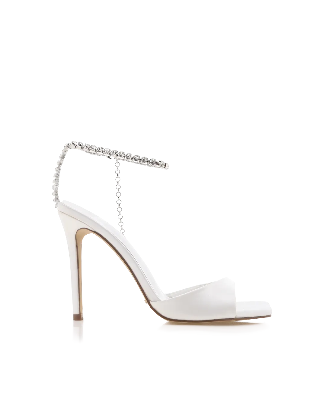 GWENDOLYN - WHITE SATIN-DIAMANTE