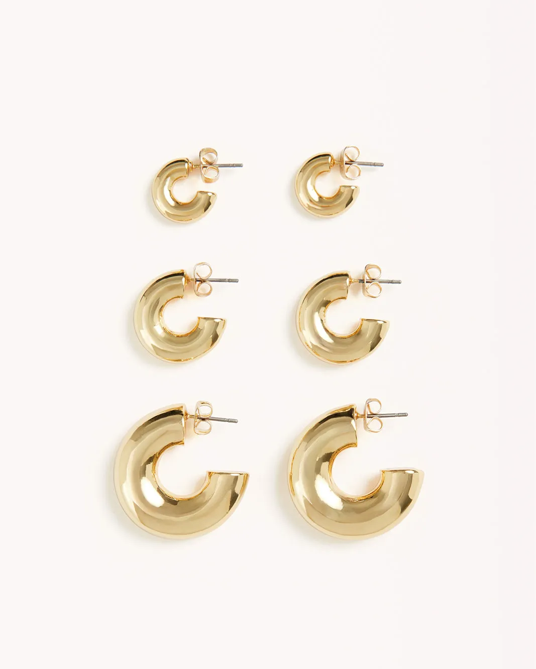 JULIETTE EARRINGS 3 PACK - GOLD PLATED 18K