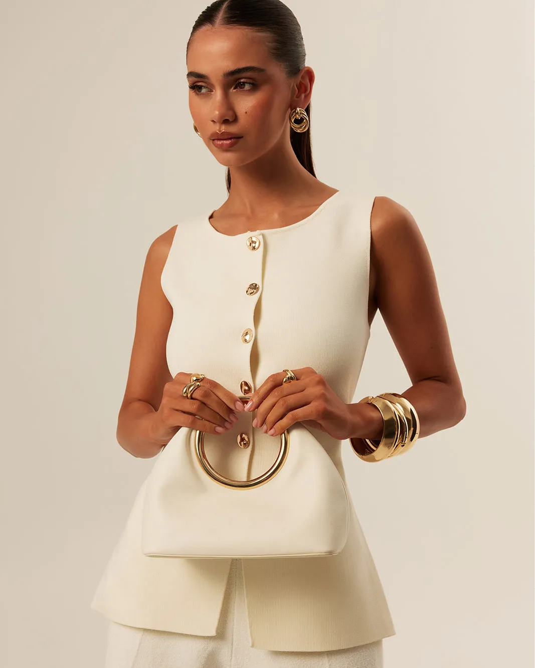 MONROE HANDLE BAG - BONE