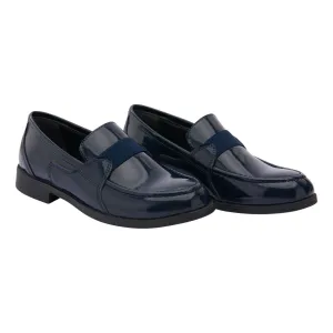 Navy Patent Leather Loafers