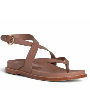 Premium Quality Elise Brown Flat Leather Sandal  Almost Gone!