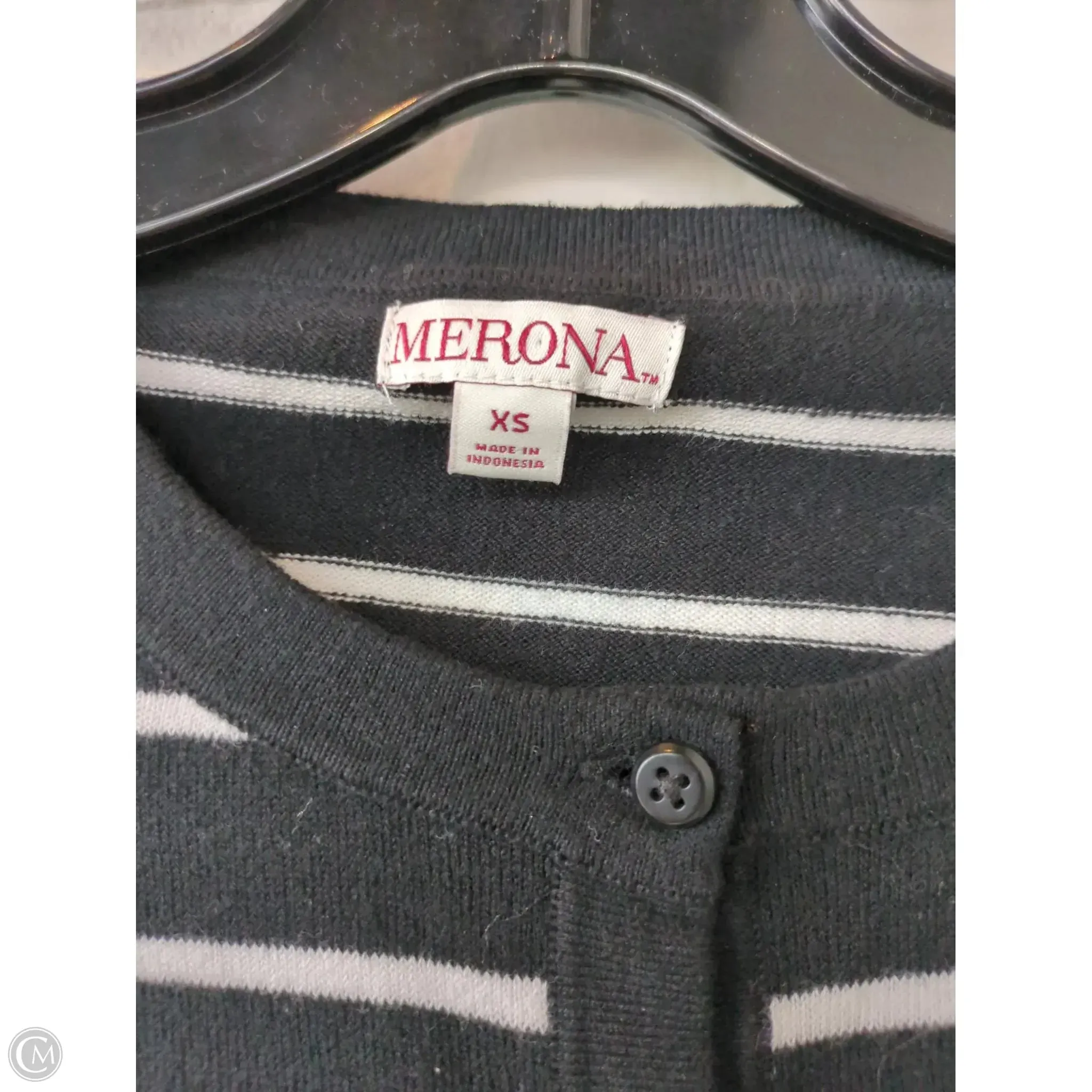 Sweater Cardigan By Merona In Black & White, Size: Xs