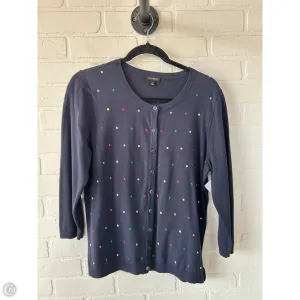 Sweater Cardigan By Talbots In Blue & Pink, Size: L
