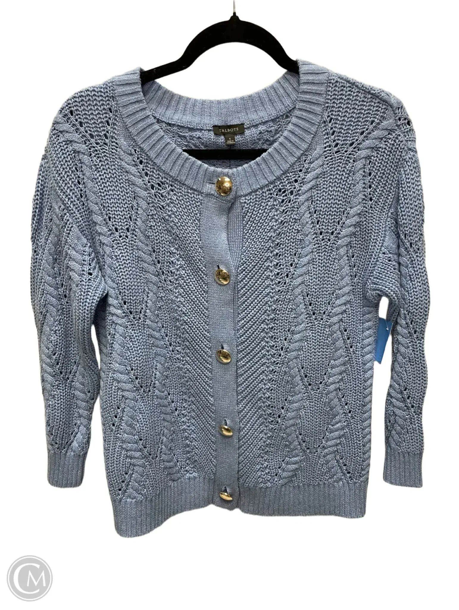 Sweater Cardigan By Talbots In Blue, Size: S