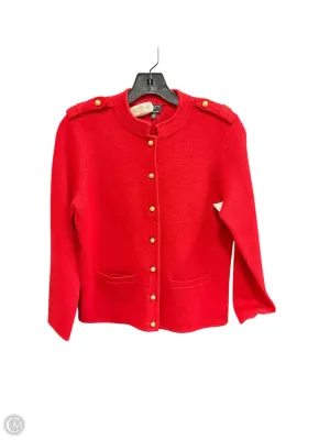 Sweater Cardigan By Talbots In Red, Size: M