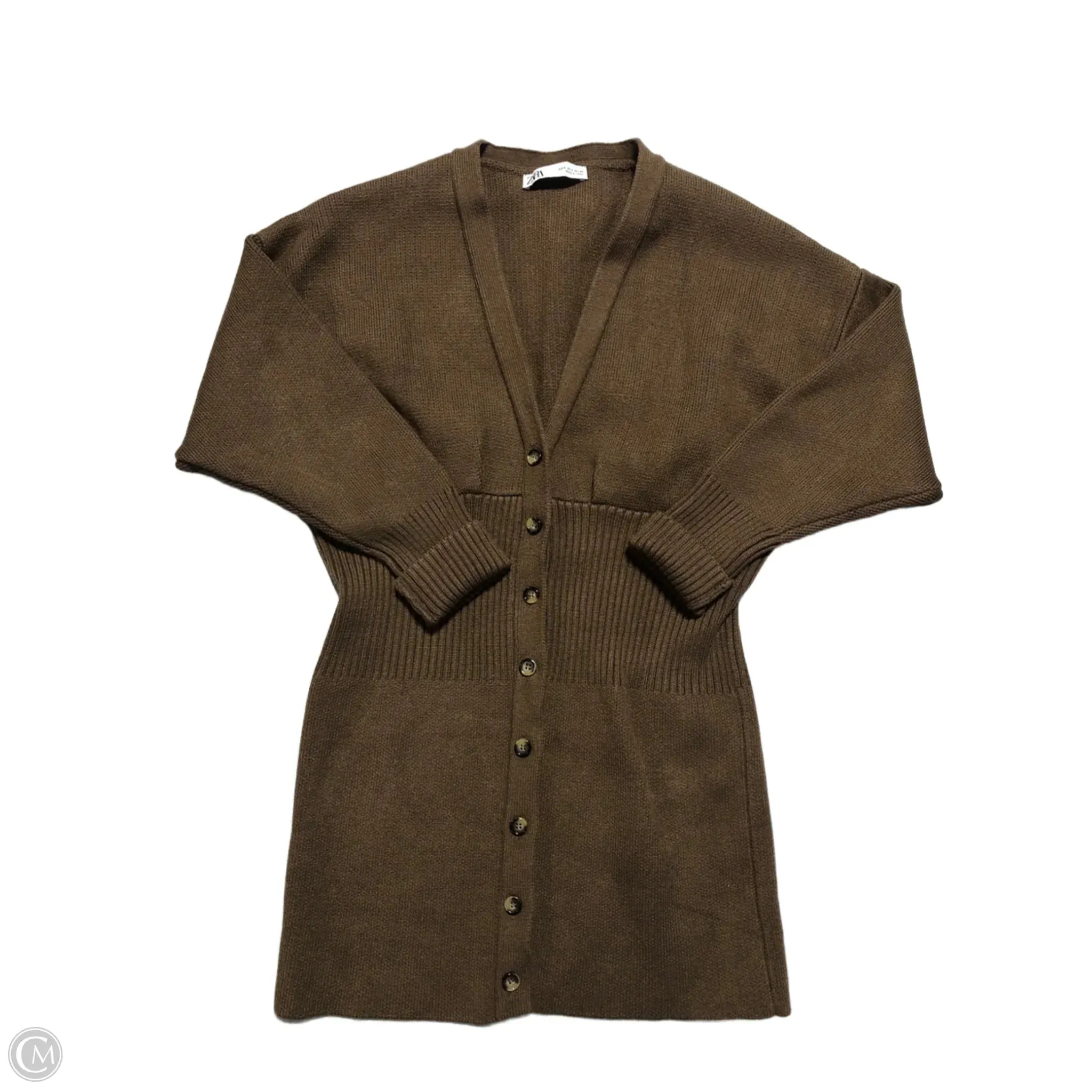 Sweater Cardigan By Zara In Brown, Size: S