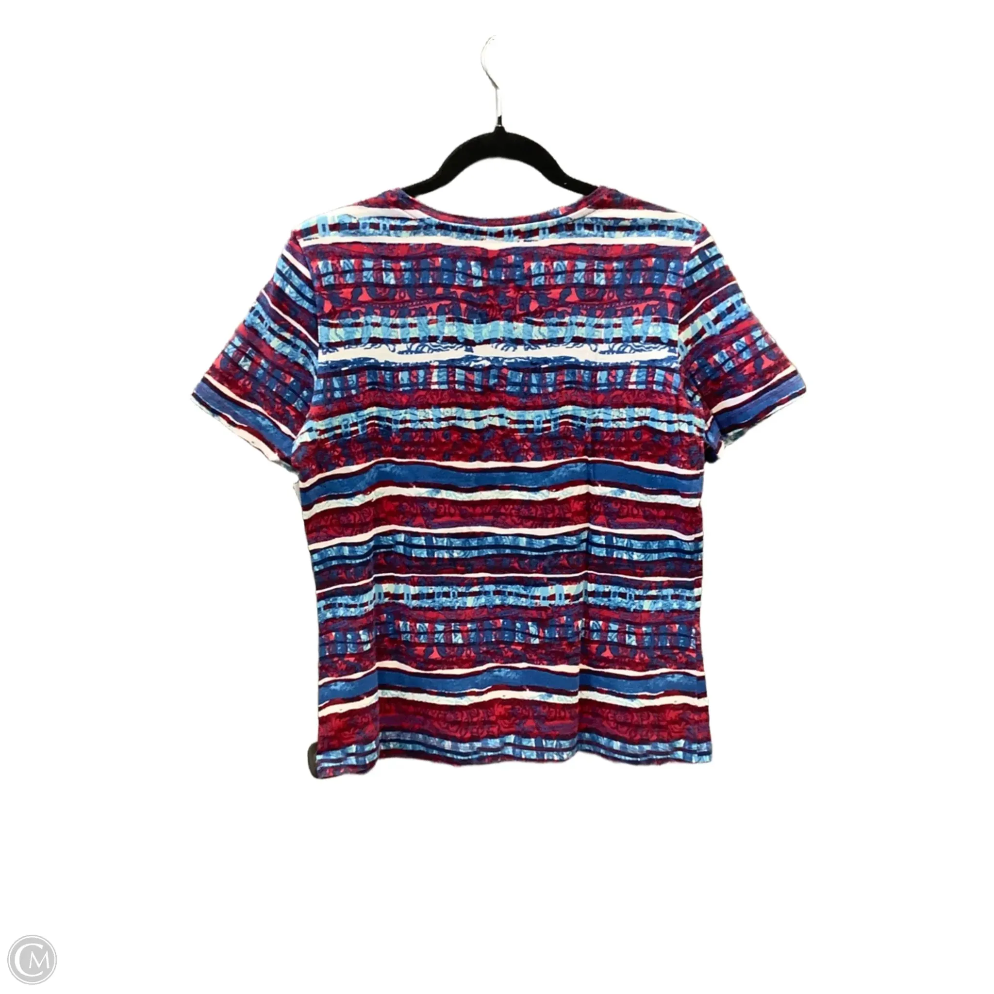 Top Short Sleeve By Christopher And Banks In Blue & Red & White, Size: Sp