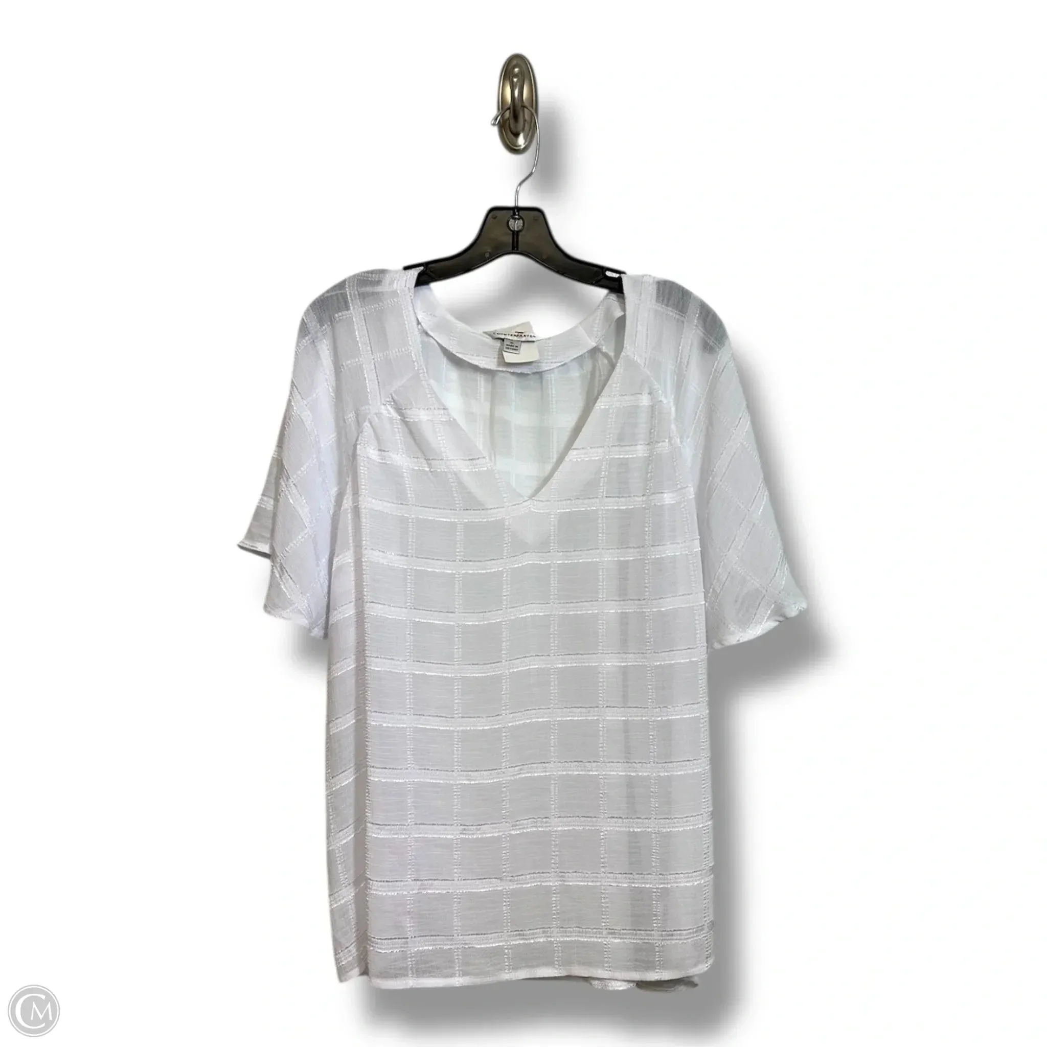 Top Short Sleeve By Counterparts In White, Size: Xl