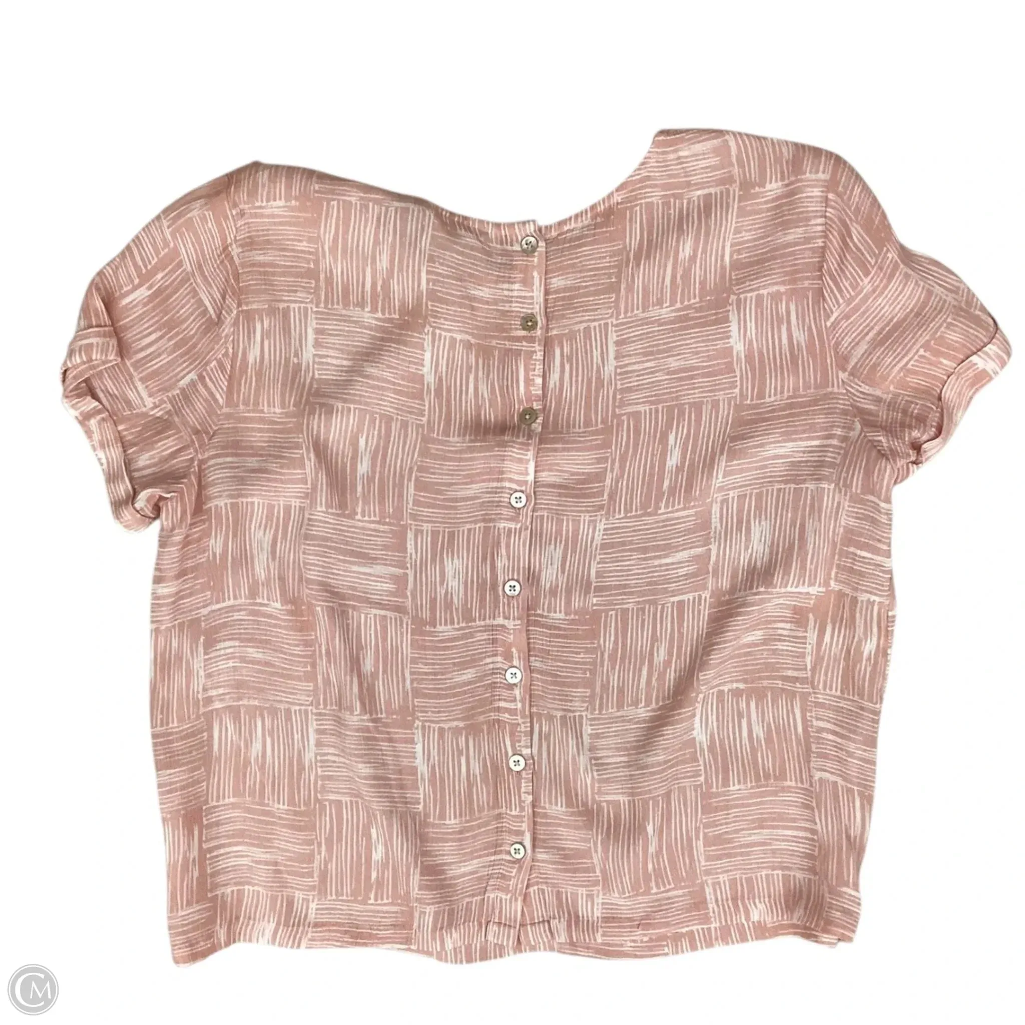Top Short Sleeve By Garnet Hill In Pink, Size: L
