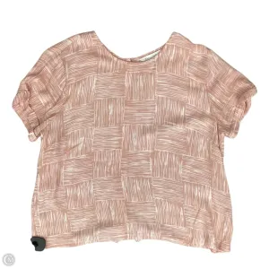 Top Short Sleeve By Garnet Hill In Pink, Size: L
