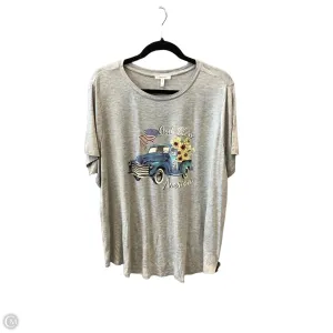 Top Short Sleeve By Maurices In Grey, Size: 1x