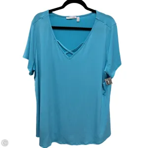 Top Short Sleeve By Notations In Blue, Size: 2x