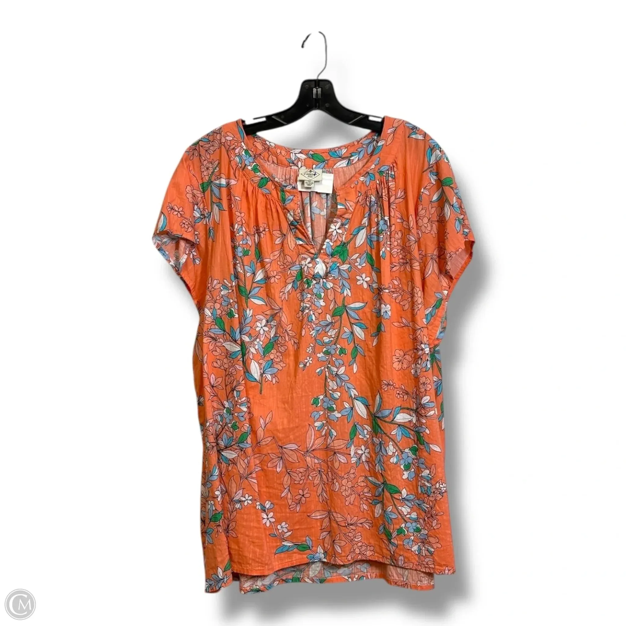 Top Short Sleeve By St Johns Bay In Orange, Size: 2x