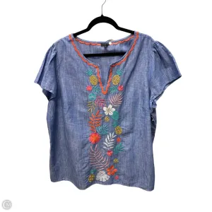 Top Short Sleeve By Talbots In Blue, Size: 2x