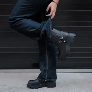 Trendy 2025 Amara Black Leather Bootie  Today Only!