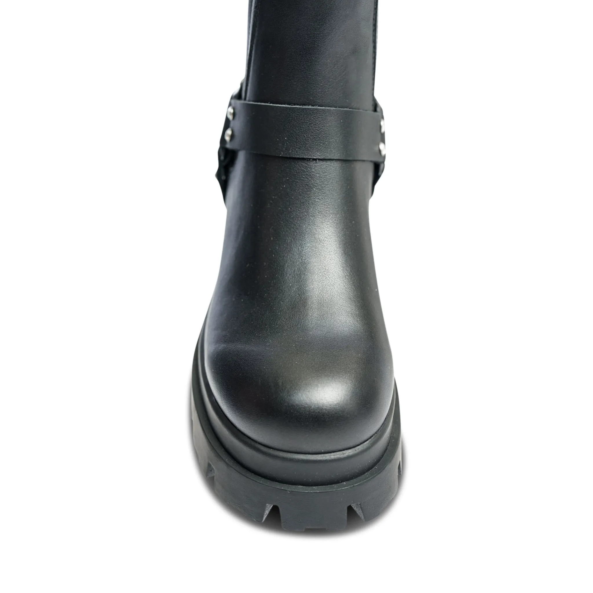 Trendy 2025 Amara Black Leather Bootie  Today Only!