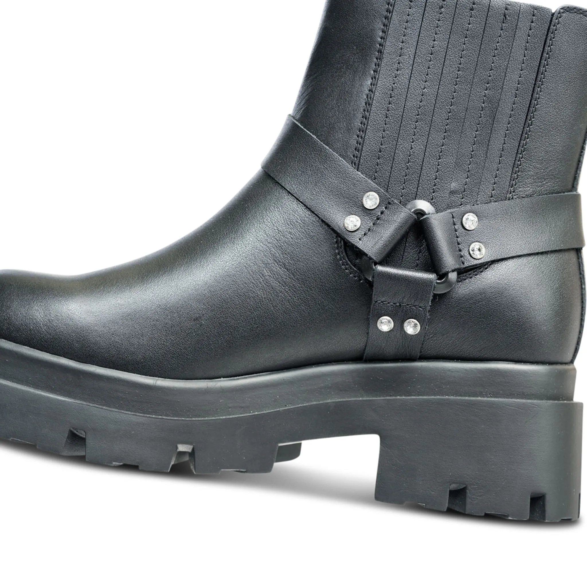 Trendy 2025 Amara Black Leather Bootie  Today Only!