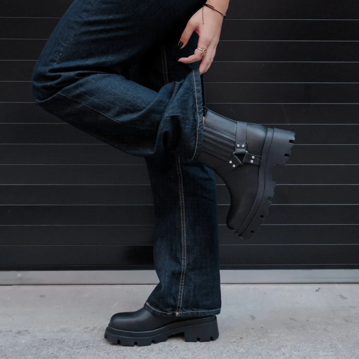 Trendy 2025 Amara Black Leather Bootie  Today Only!