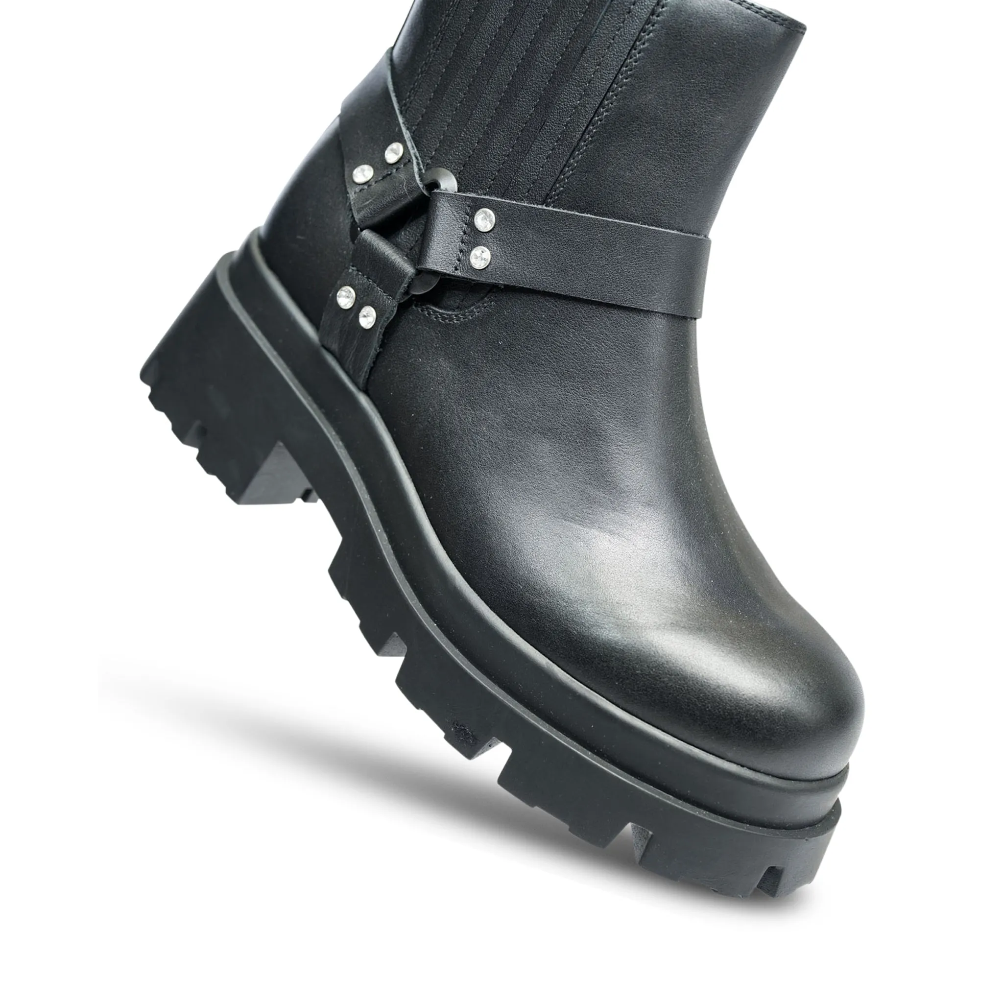 Trendy 2025 Amara Black Leather Bootie  Today Only!