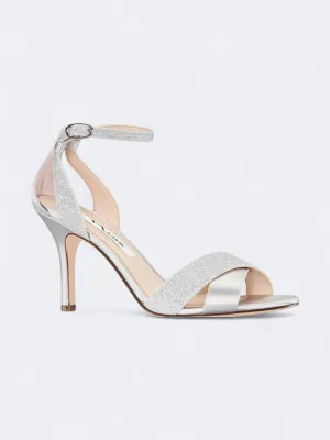 Women's Glitter High Heeled Shoes,Silver